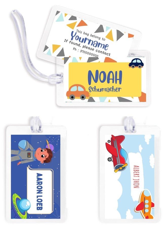 Yellow Nuts Personalized Travel Luggage Name Tags School Bags Labels Travel Id Suitcase Air Travel for Kids Girls Boys - Image 1
